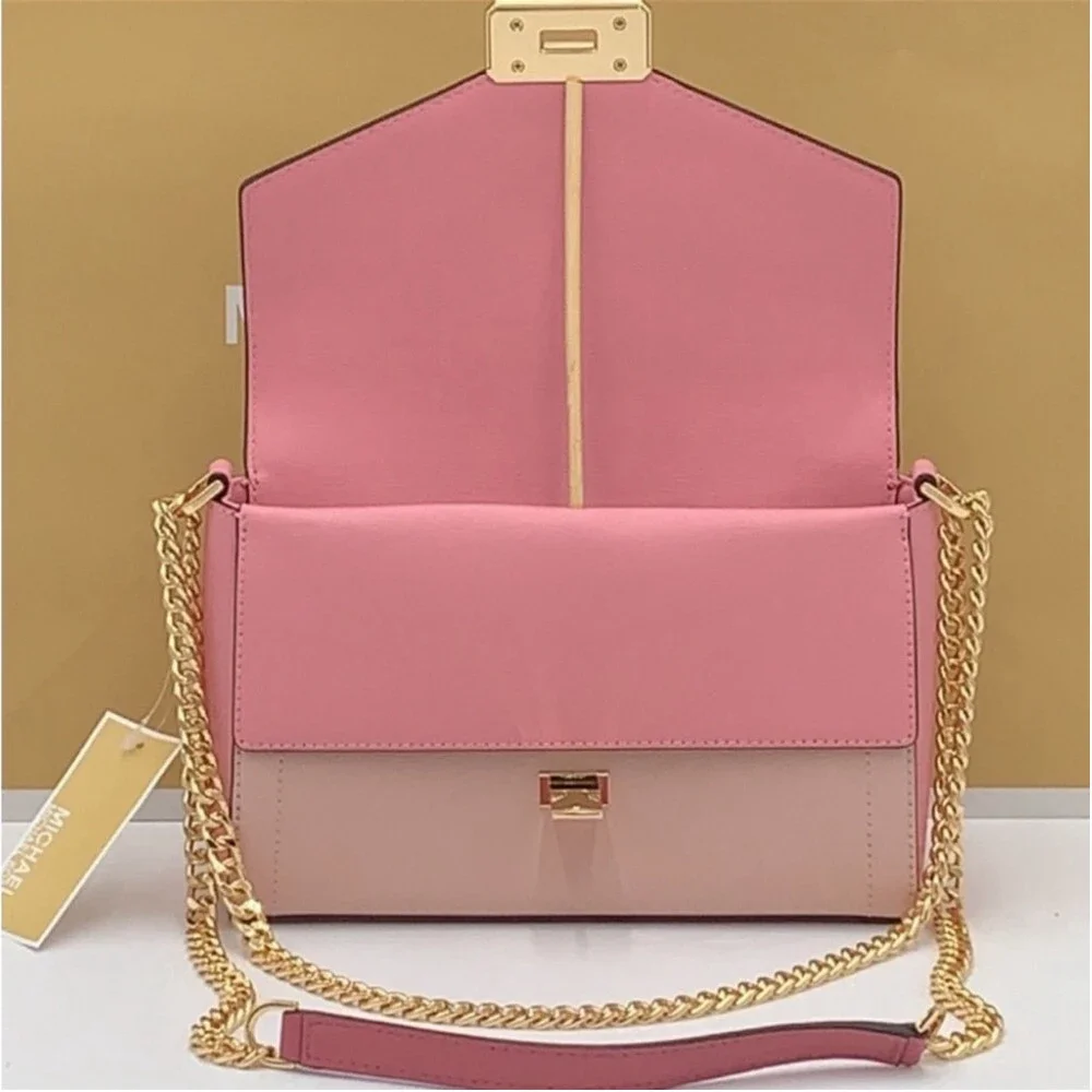 Michael Kors Kingsley Medium Flap Shoulder Bag Crossbody Blossom